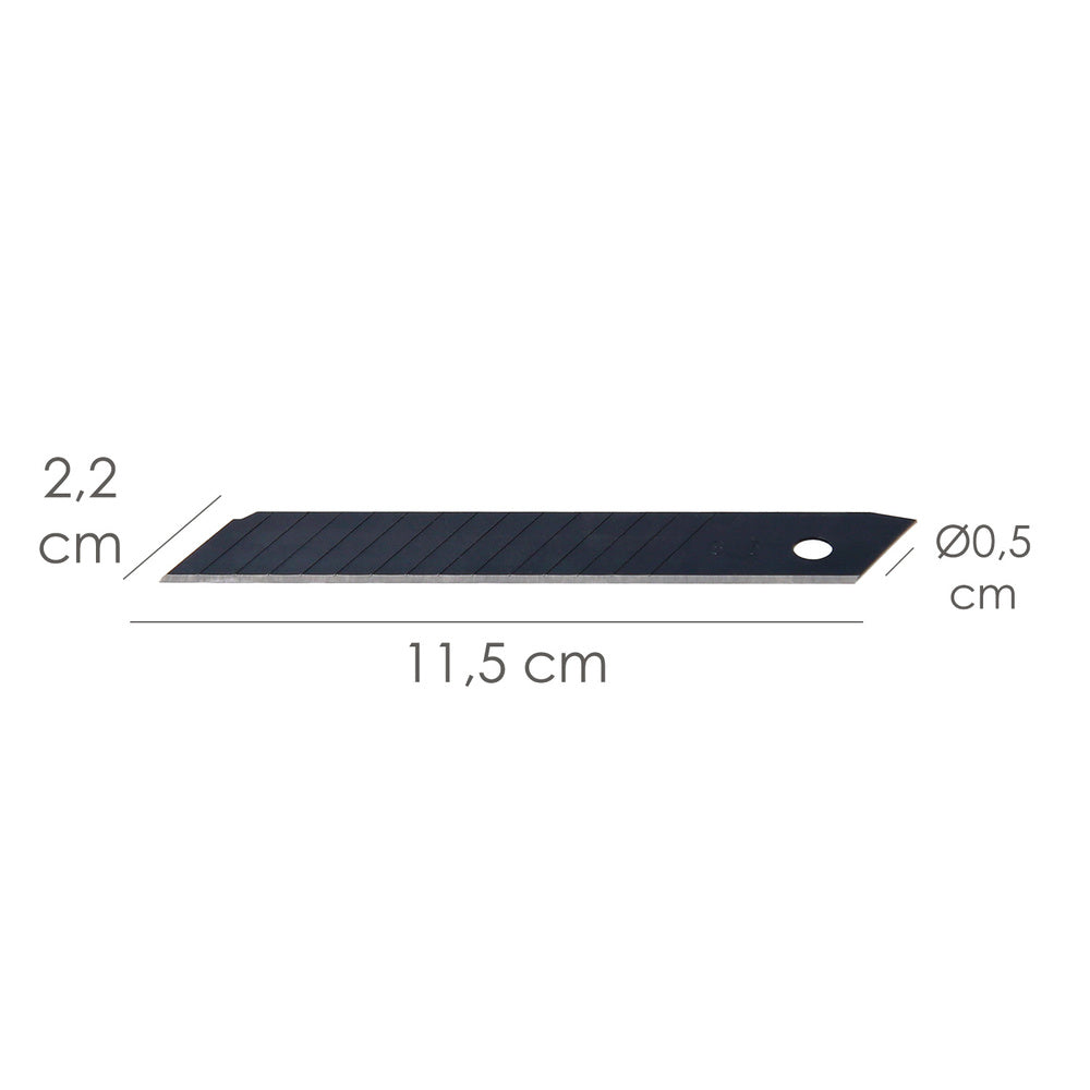 Hoja cutter 18 mm. (estuche 10 piezas) acero sk5 pavonada
