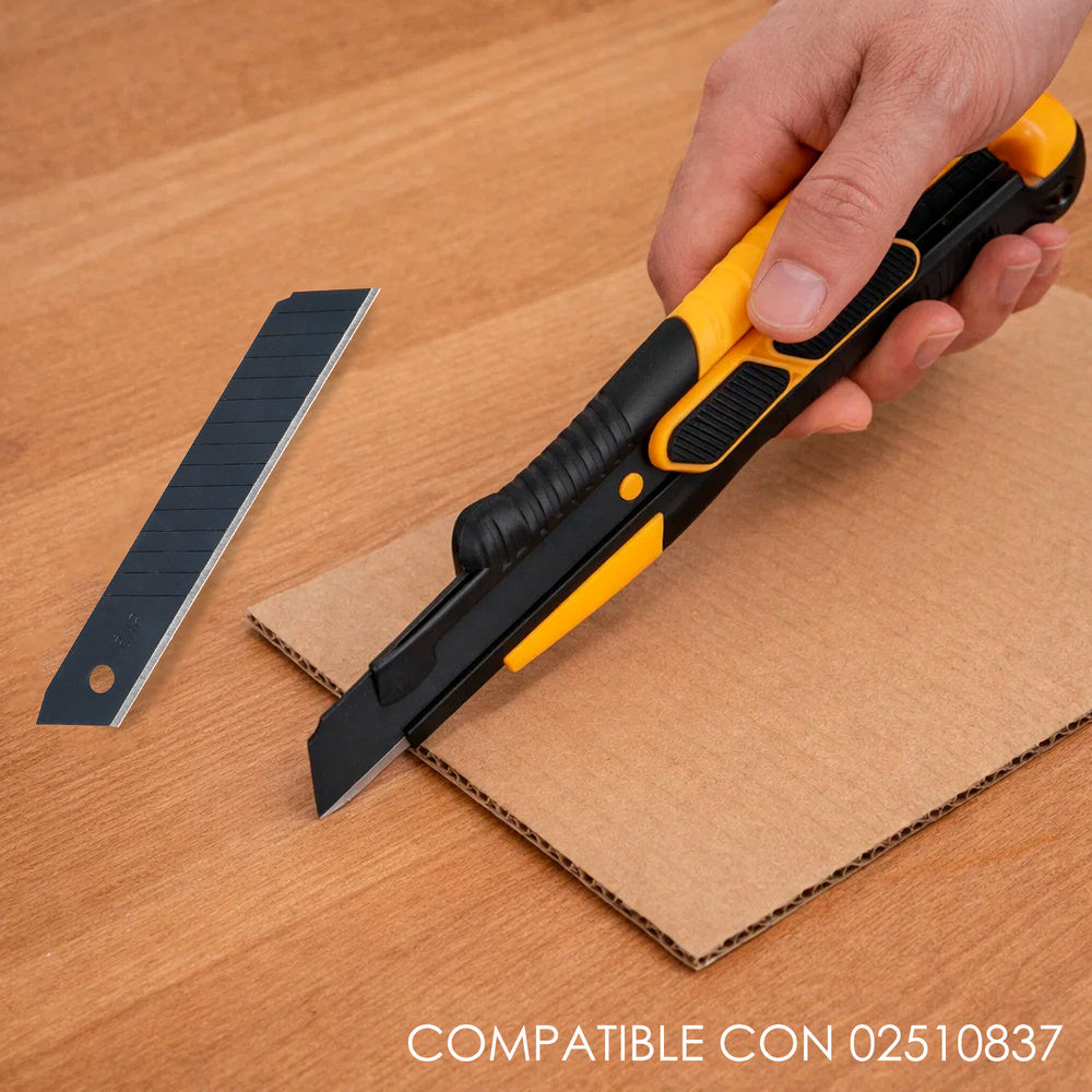 Hoja cutter 18 mm. (estuche 10 piezas) acero sk5 pavonada