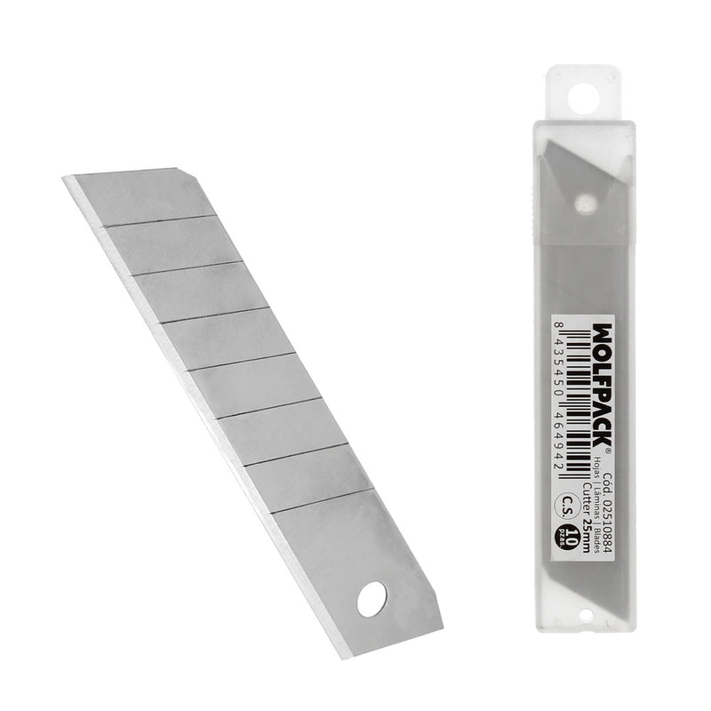 Hoja cutter 18 mm. (estuche 10 piezas) acero al carbono
