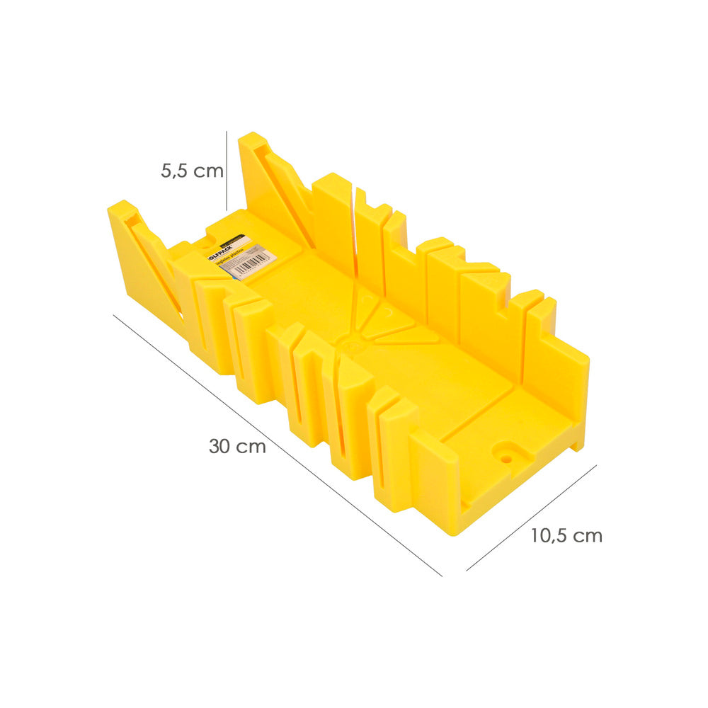 Guía ingletes plástico 10,5x 30 cm caja ingletes, caja sierra ingletadora, guía ingletadora. 3 ángulos