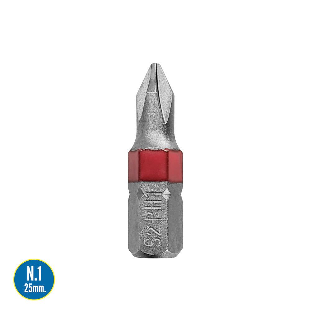 Puntas largas destornillador phillips nº 1 (2 piezas). Acero s2 al cromo vanadio. Puntas hexagonales, destorpuntas,