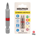 Puntas largas destornillador phillips nº 0 (2 piezas). Acero s2 al cromo vanadio. Puntas hexagonales, destorpuntas,