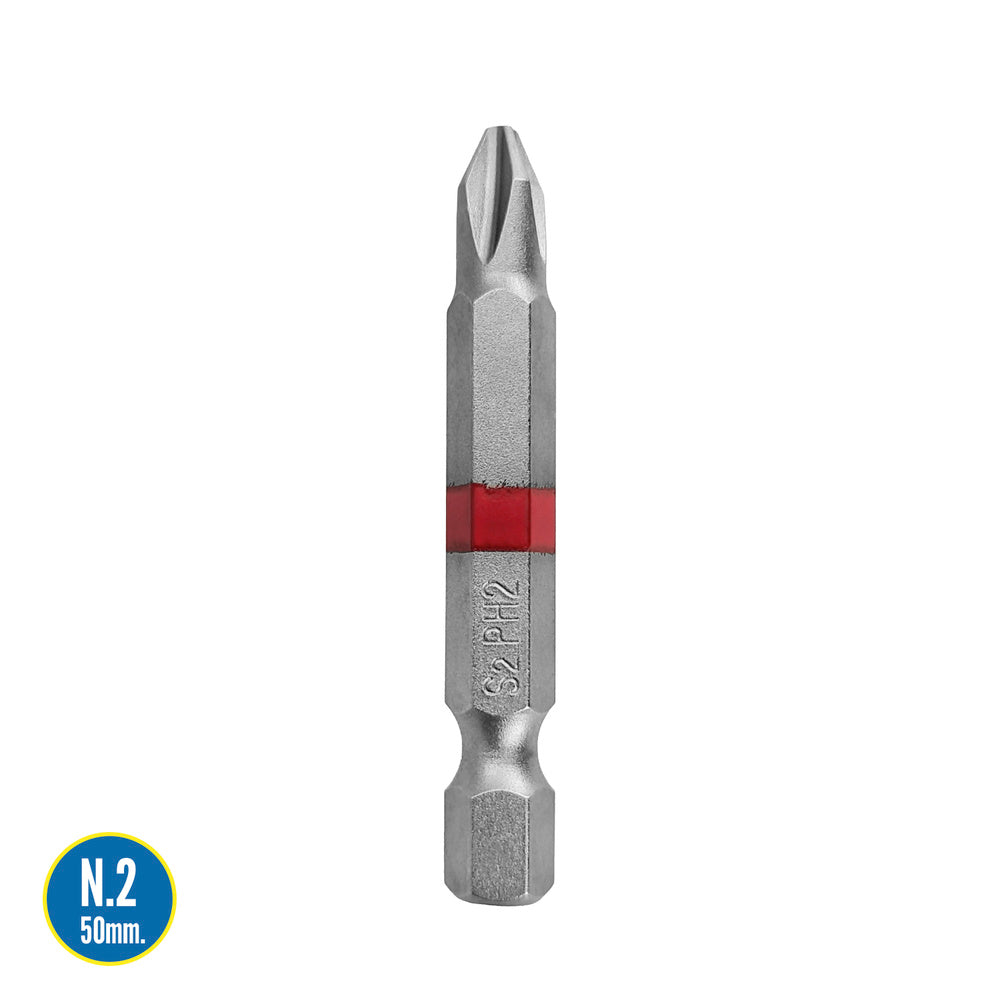 Puntas largas destornillador phillips nº 2 (2 piezas). Acero s2 al cromo vanadio. Puntas hexagonales, destorpuntas,