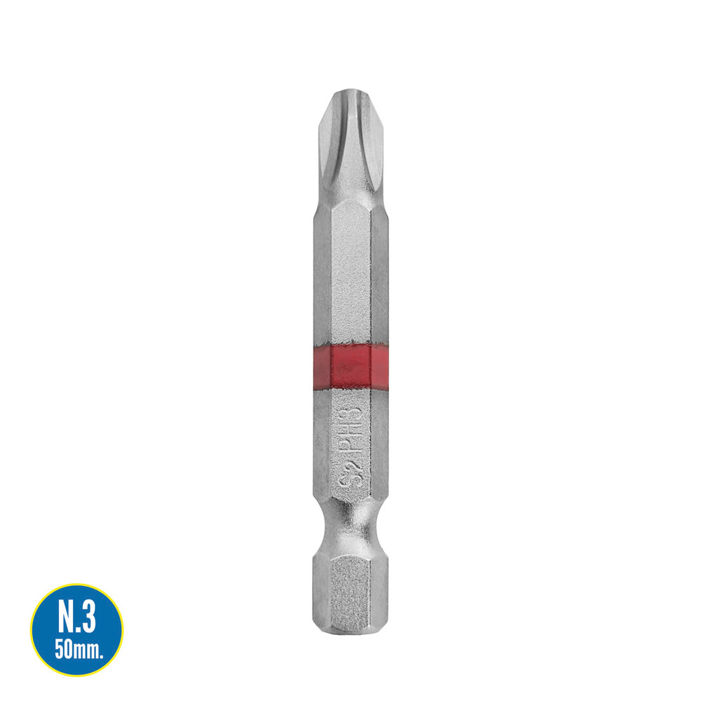 Long Phillips screwdriver bits no. 3 (2 pieces). S2 chrome vanadium steel. Hex bits, driver bits,