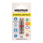 Long Phillips screwdriver bits no. 3 (2 pieces). S2 chrome vanadium steel. Hex bits, driver bits,