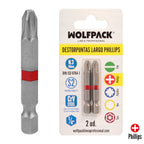 Long Phillips screwdriver bits no. 3 (2 pieces). S2 chrome vanadium steel. Hex bits, driver bits,