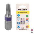 Puntas destornillador torx 25 inviolable (2 piezas). Acero s2 al cromo vanadio. Puntas hexagonales, destorpuntas,