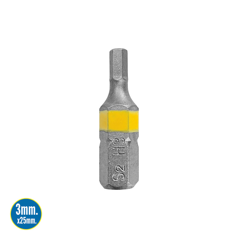 Puntas destornillador hexagonal 3,0 mm (2 piezas). Acero s2 al cromo vanadio. Puntas hexagonales, destorpuntas,