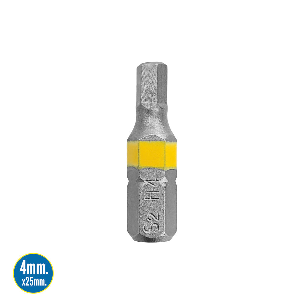 Puntas destornillador hexagonal 4,0 mm (2 piezas). Acero s2 al cromo vanadio. Puntas hexagonales, destorpuntas,