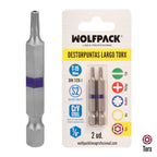 Puntas largas destornillador torx t15 (2 piezas). Acero s2 al cromo vanadio. Puntas hexagonales, destorpuntas,