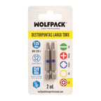 Puntas largas destornillador torx t25 (2 piezas). Acero s2 al cromo vanadio. Puntas hexagonales, destorpuntas,