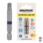 Puntas largas destornillador torx t30 (2 piezas). Acero s2 al cromo vanadio. Puntas hexagonales, destorpuntas,