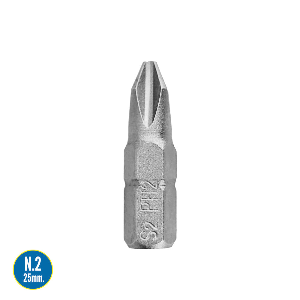Puntas destornillador phillips nº 2 (50 piezas). Acero s2 al cromo vanadio. Puntas hexagonales, destorpuntas,