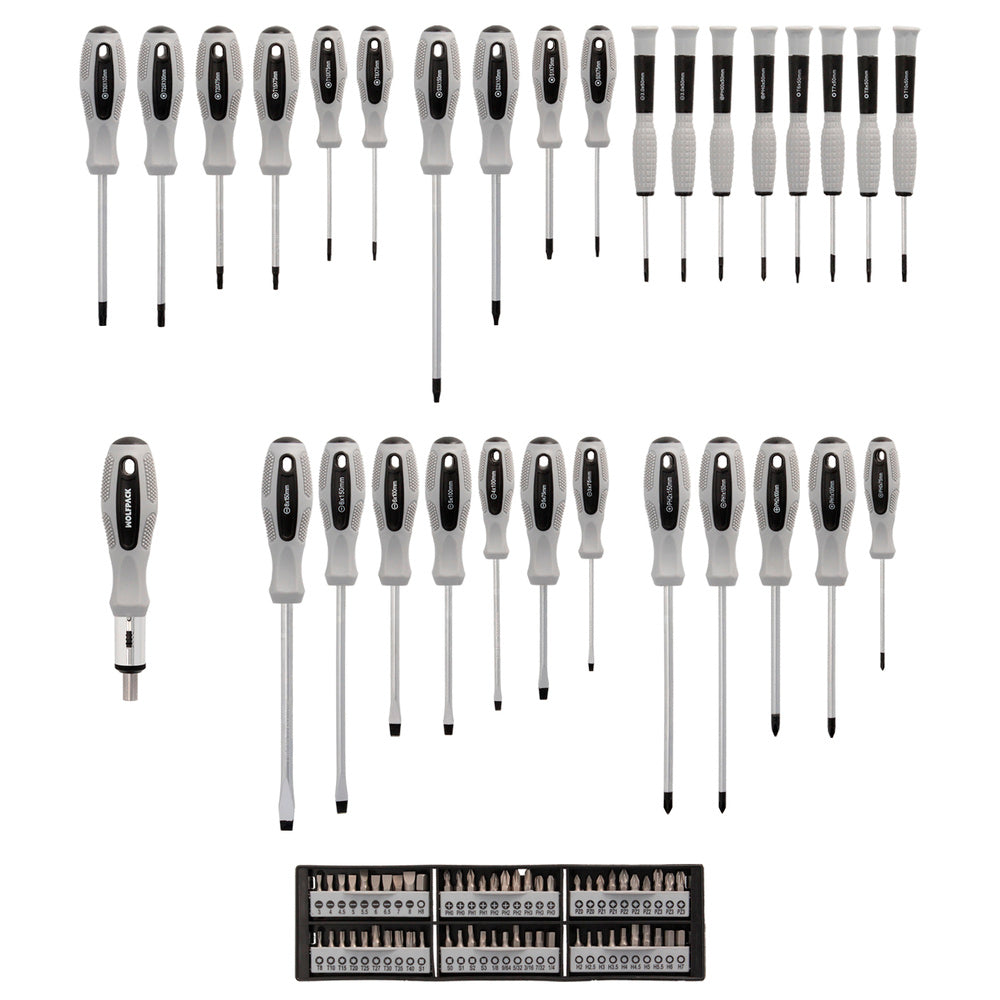 100-piece screwdriver and bit set with display stand