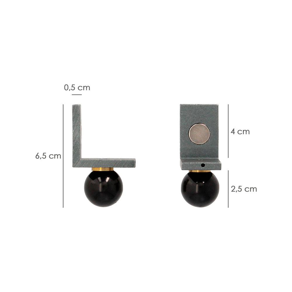 Conjunto angular magnético para réguas 40x40 mm nivel parede, nivelador parede.