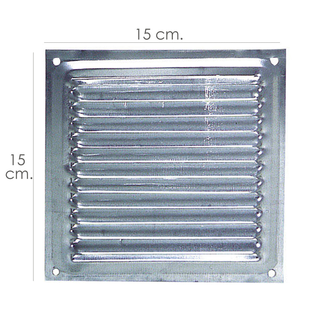 Screw-on ventilation grille 15x15 cm aluminum