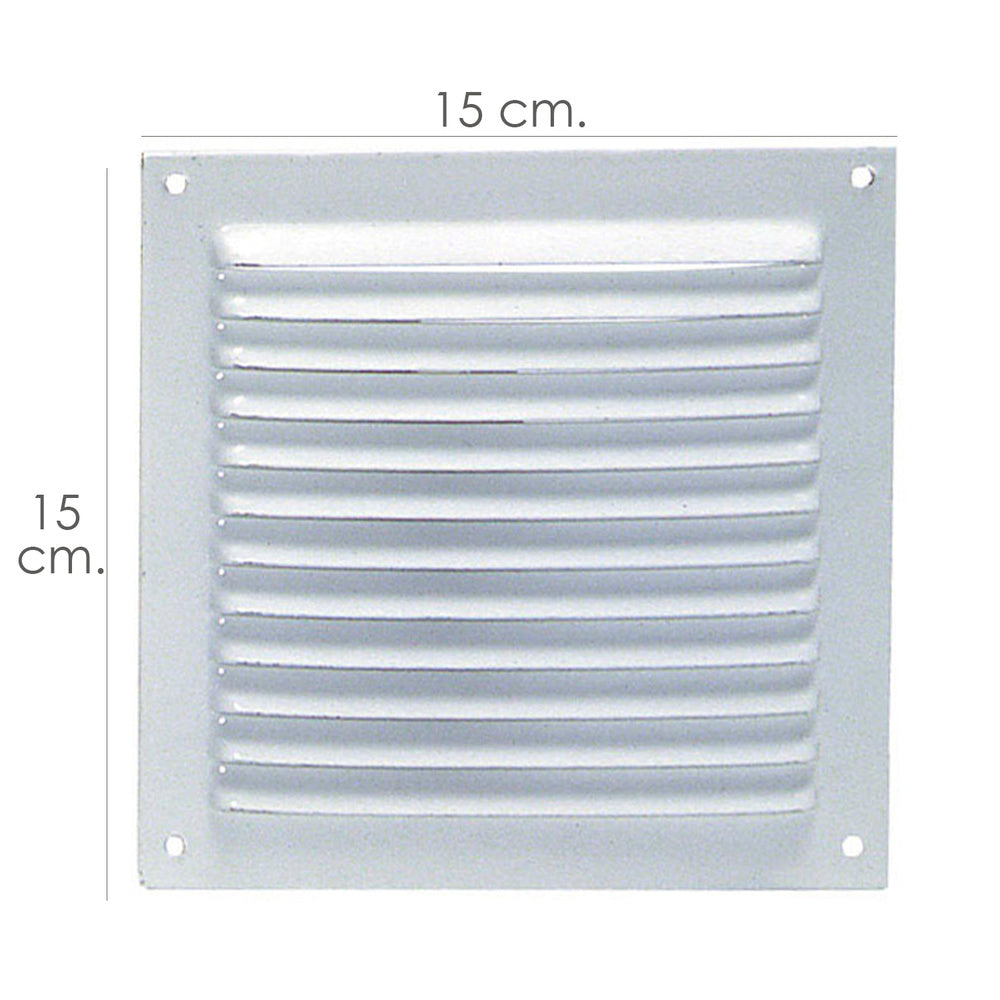 Screw-in ventilation grille 15x15 cm white lacquered