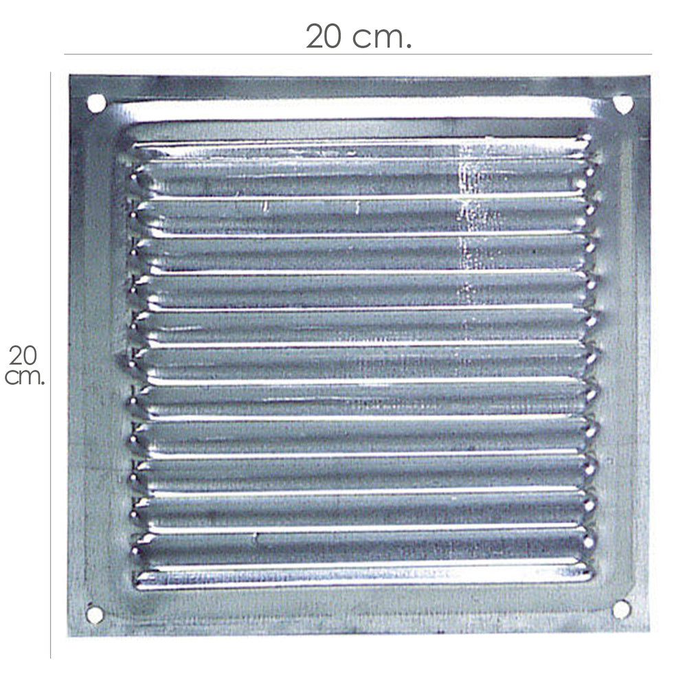 Screw-on ventilation grille 20x20 cm aluminum