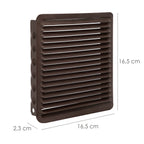 Rejilla ventilación empotrar  17x17 cm aluminio marrón