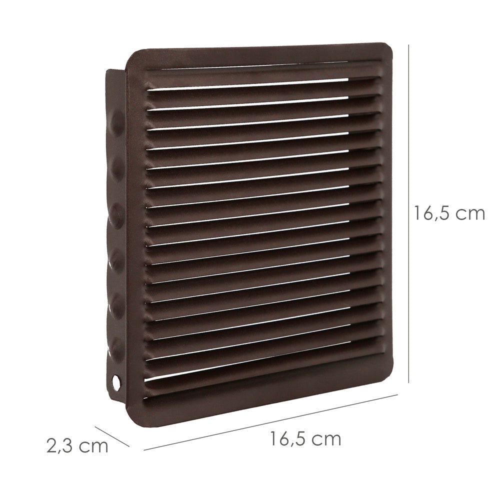 17x17 cm recessed ventilation grille brown aluminum