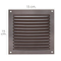 Rejilla ventilación atornillar 15x15 cm aluminio color marrón
