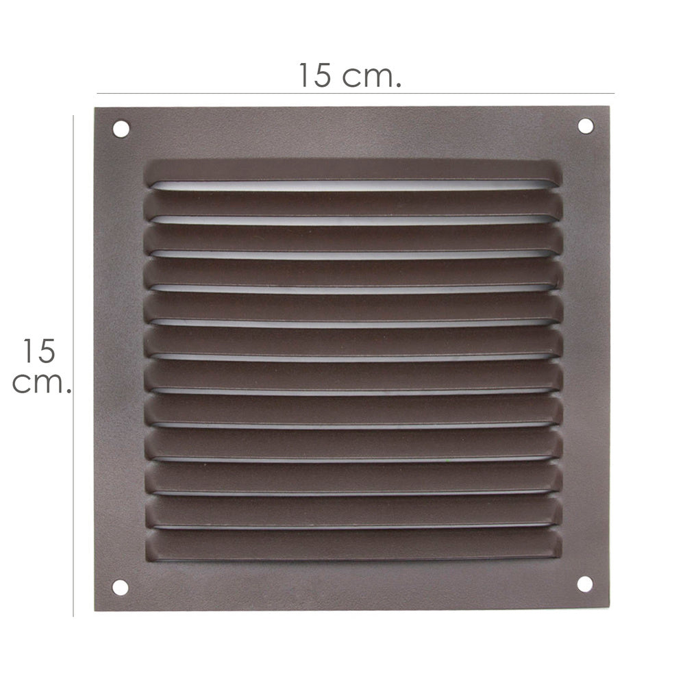 Screw-in ventilation grille 15x15 cm brown aluminum
