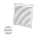 Rejilla ventilación aluminio con mosquitera atornillable 200 x 200 mm color blanco