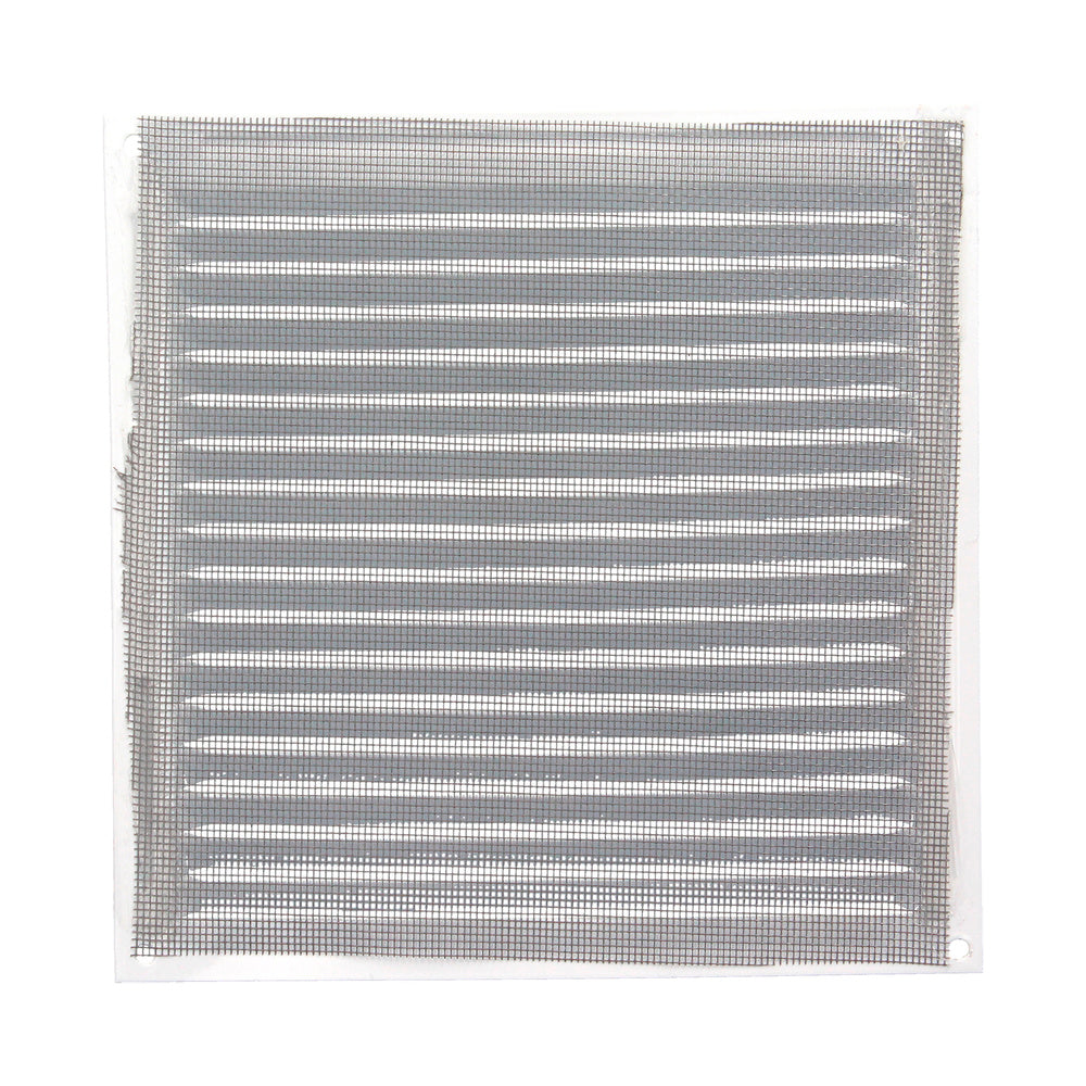 Aluminum ventilation grille with screw-on mosquito net 200 x 200 mm white