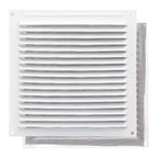 Rejilla ventilación aluminio con mosquitera atornillable 200 x 200 mm color blanco