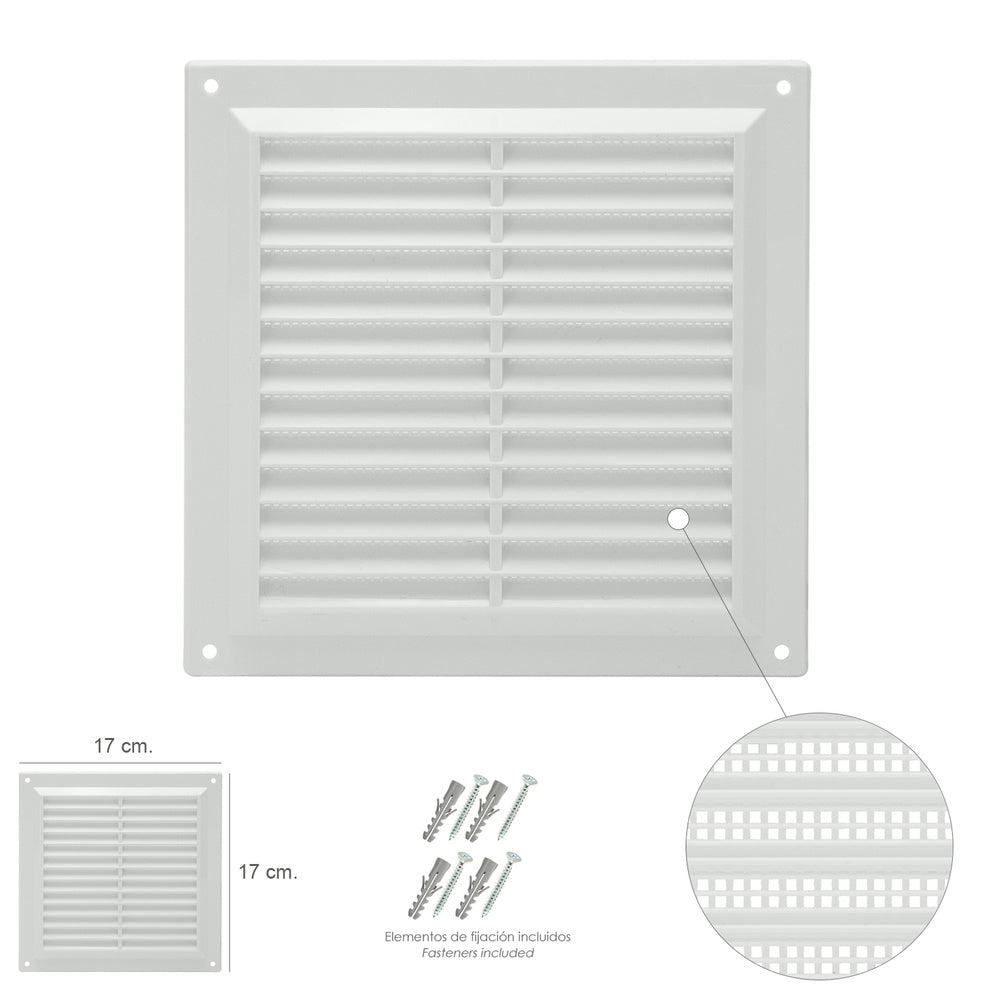 Plastic overlay griddle with 17x17 cm back mesh