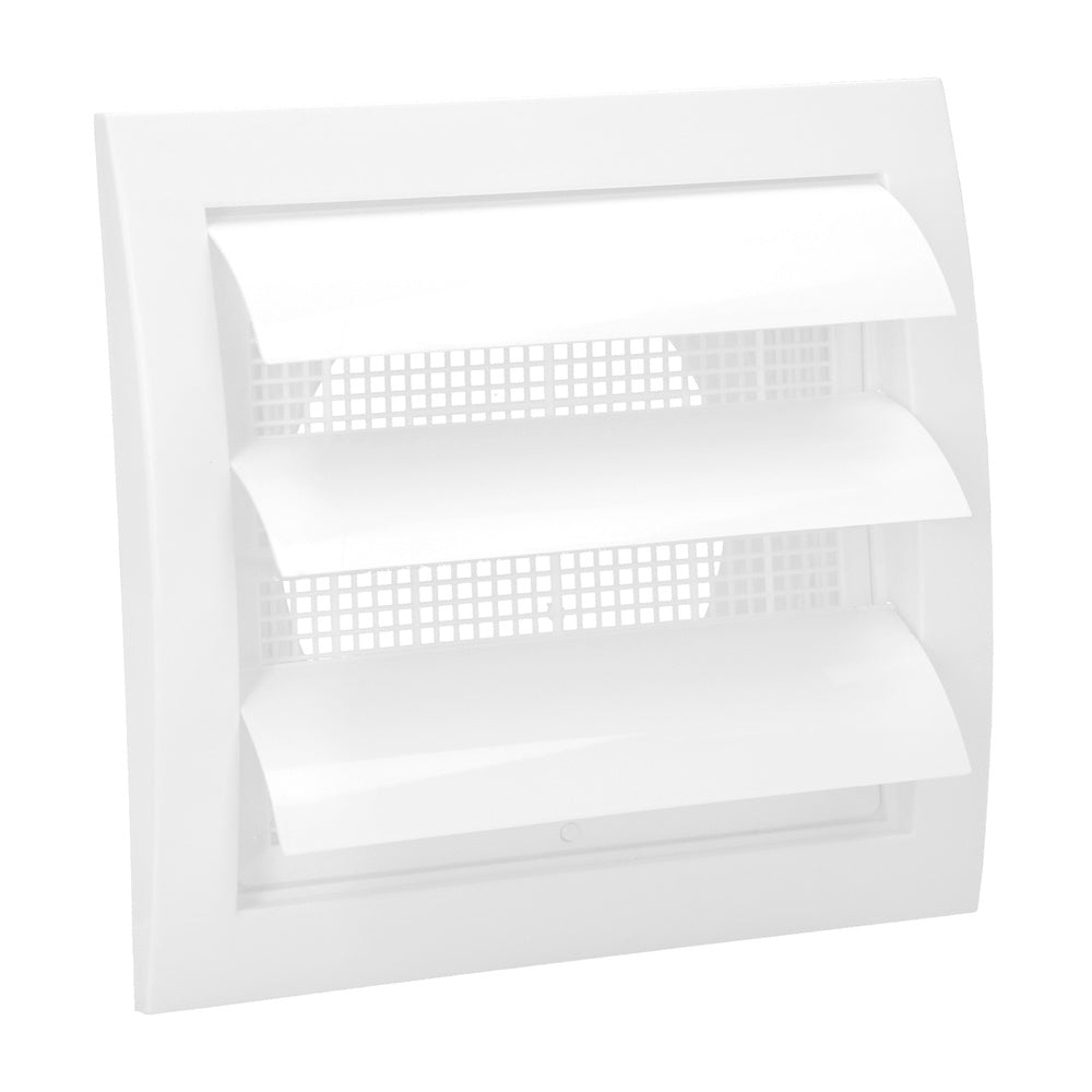 Plastic grille with back mesh and movable louvers 15x15 cm