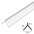 PVC corner bead with arrow for mortar, 2.5 meter bar