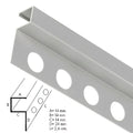 Square metal edge trim, bright finish, 2.6 meter bar