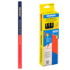 Lápiz carpintero bicolor 18 cm (12 unidades) lapices marcadores, carpintería, marcador obra colo rojo / azul
