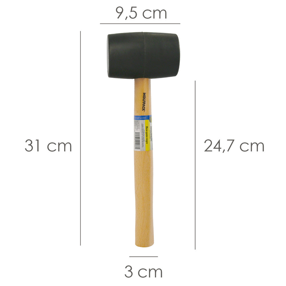 Martelo de borracha preto de 500 gramas