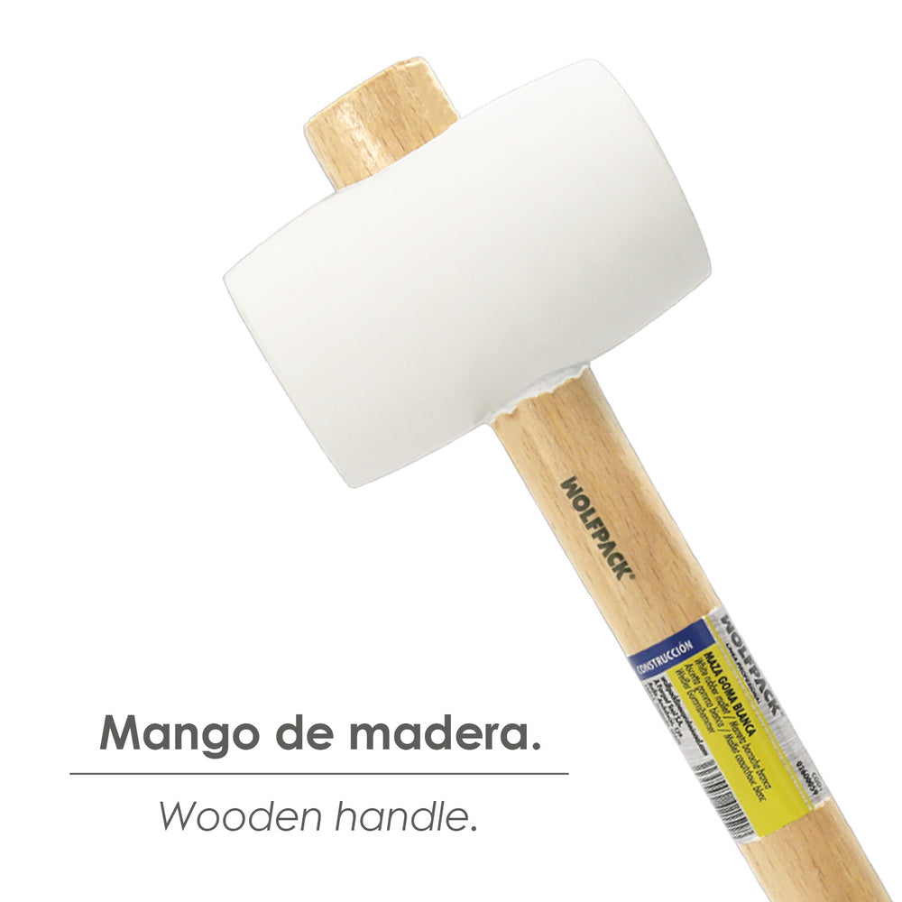 Martelo de borracha branca de 500 gramas