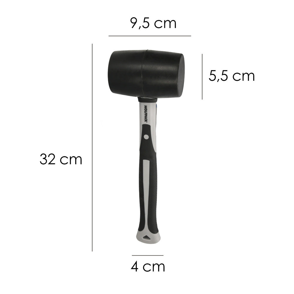 Maço de borracha, cabo de fibra de vidro, 500 g
