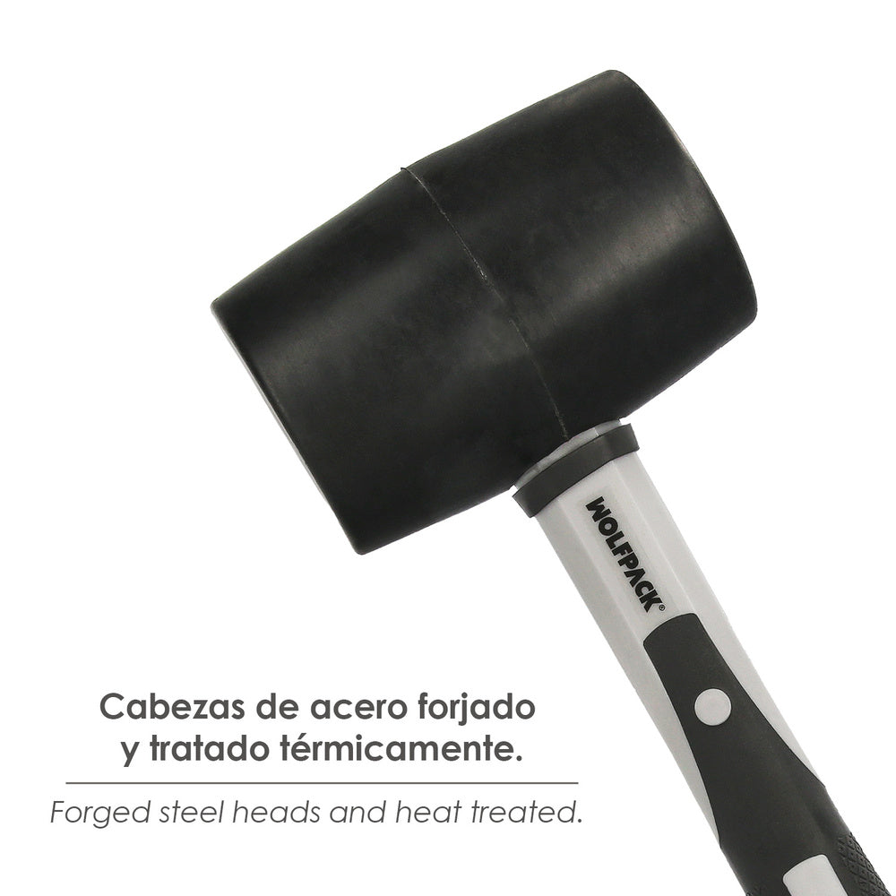 Maço de borracha, cabo de fibra de vidro, 500 g