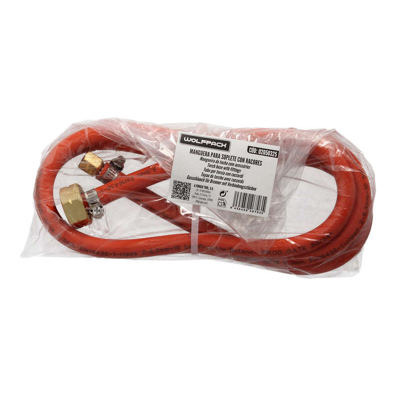 Manguera con racores para soplete wolfpack