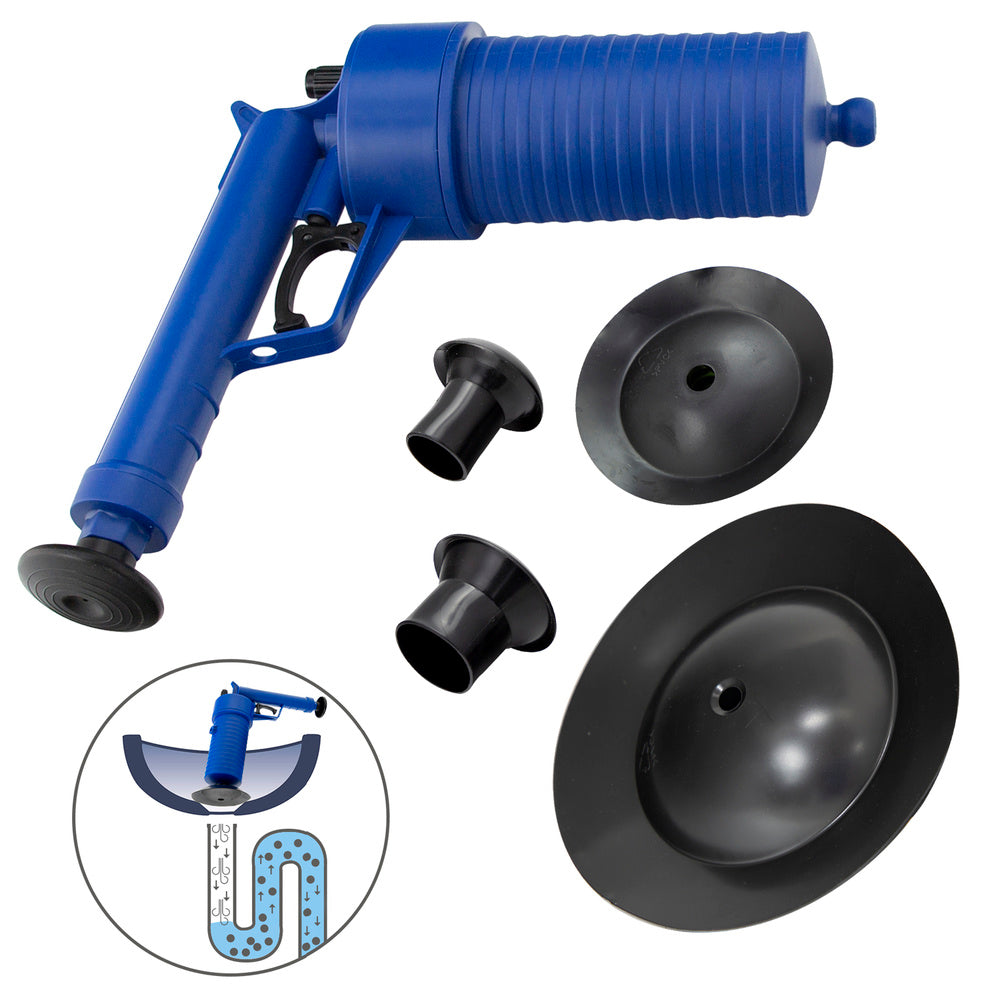Professional plunger gun with compressed air