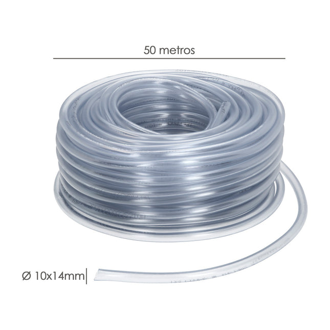 Tubo transparente de nivel 10x14 mm. rollo 50 metros