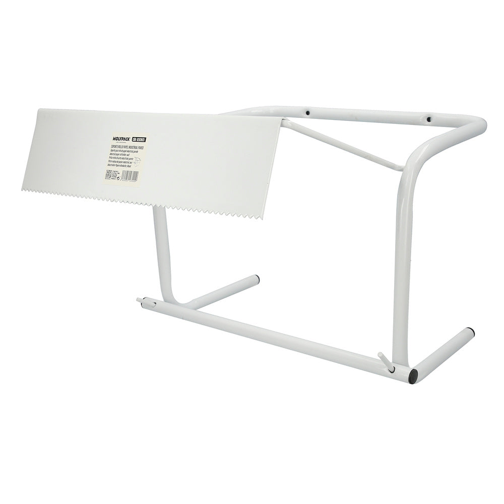 Industrial paper roll holder/dispenser for wall mounting