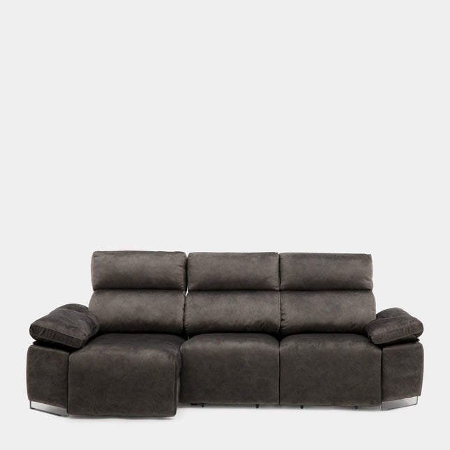 Sofá chaiselongue 3 plazas gris confort diario para el salón