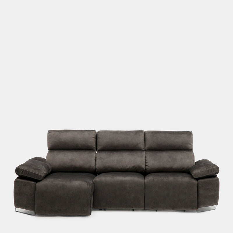 Sofá chaiselongue 3 plazas gris confort diario para el salón