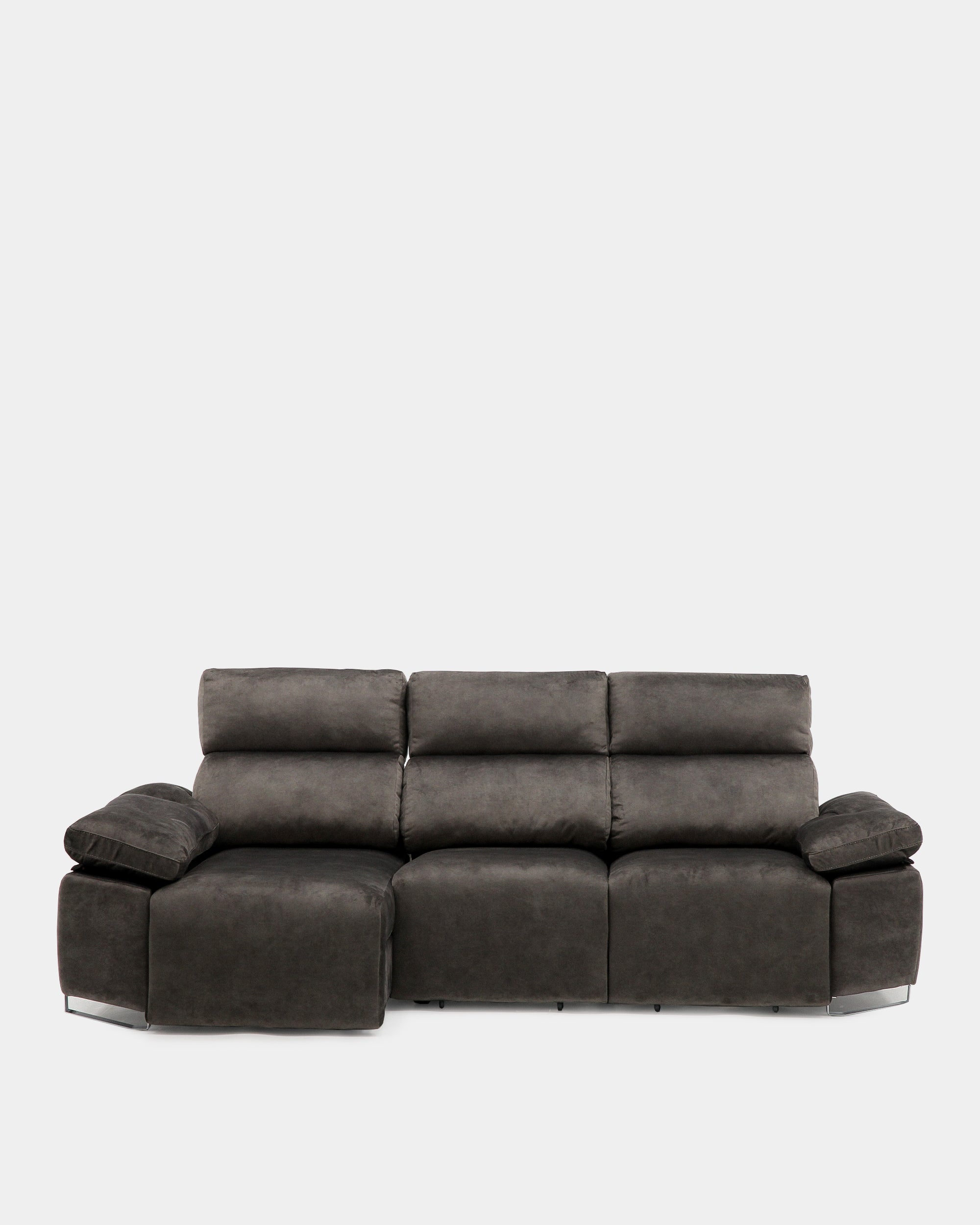 Sofá chaiselongue 3 plazas gris confort diario para el salón