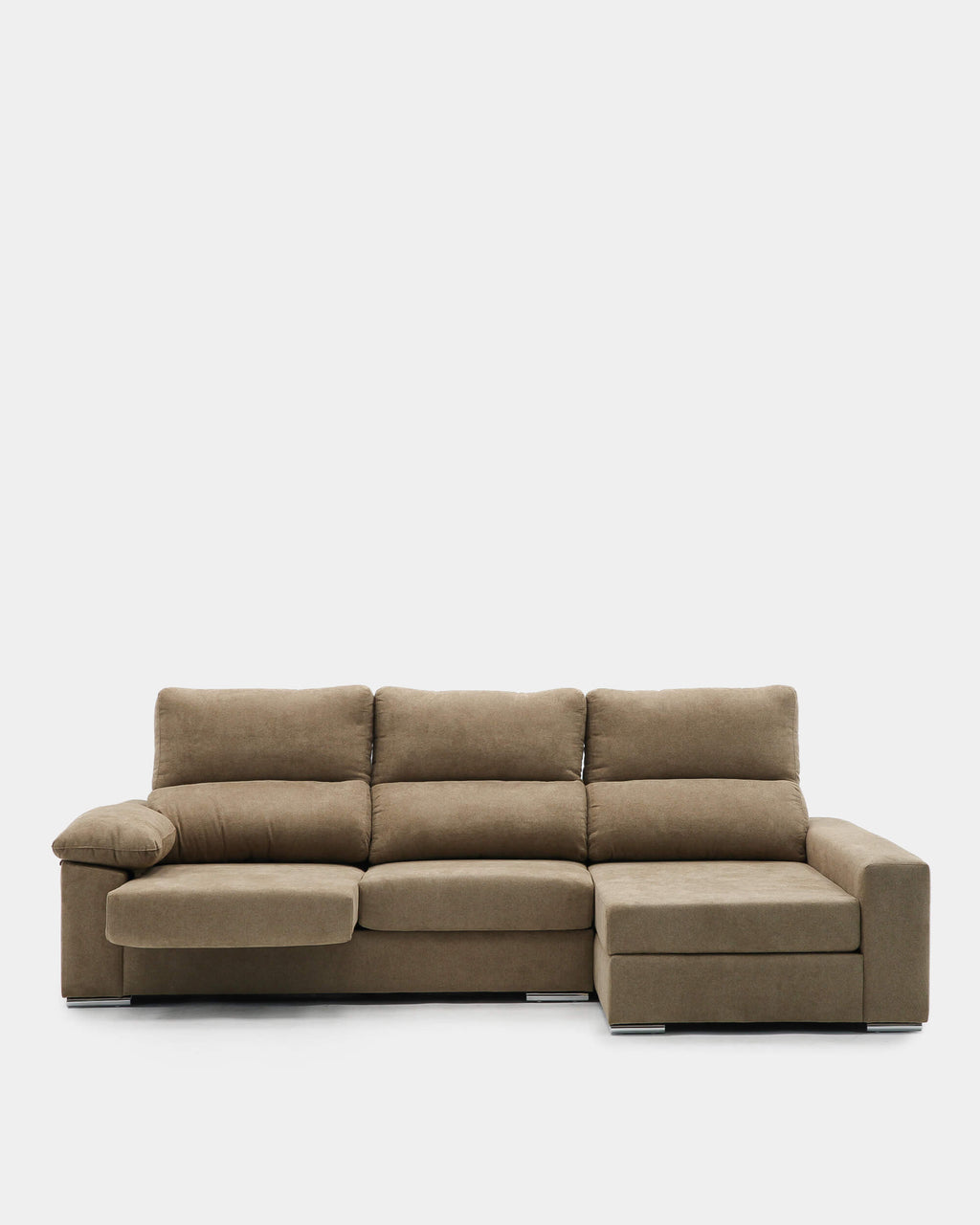 Sofá chaiselongue 3 plazas confort y amplitud | marrón