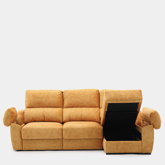 Sofá chaiselongue 3 plazas 260 cm | amarillo antimanchas