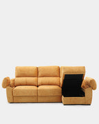 Sofá chaise longue de 3 lugares, 260 cm | amarelo resistente a manchas