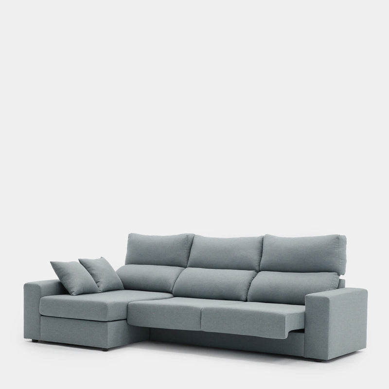 Sofá chaiselongue turquesa en liquidación precio imbatible