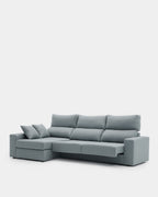 Sofá chaise longue turquesa em promoção por um preço imbatível.